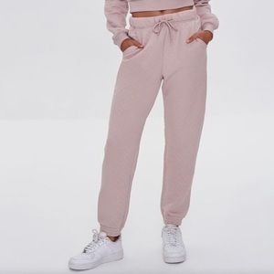 Forever 21 Beige Quilted Drawstring Joggers